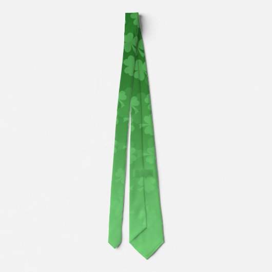 St. Patrick's Day Green Kleeblatts ombre pattern Krawatte (Rückseite)