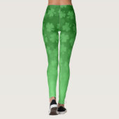 St. Patrick's Day Green Kleeblatts ombre pattern Leggings (Rückseite)