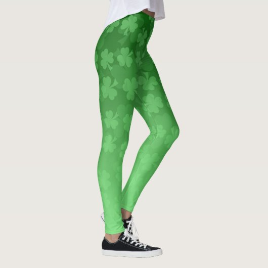 St. Patrick's Day Green Kleeblatts ombre pattern Leggings (Rechts)