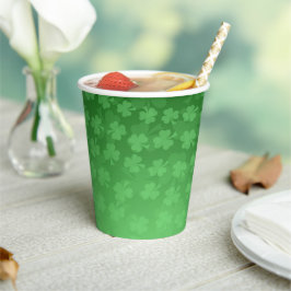 St. Patrick's Day Green Kleeblatts ombre pattern Pappbecher