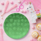 St. Patrick's Day Green Kleeblatts ombre pattern Pappteller (Party)