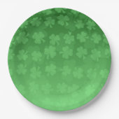 St. Patrick's Day Green Kleeblatts ombre pattern Pappteller (Vorderseite)