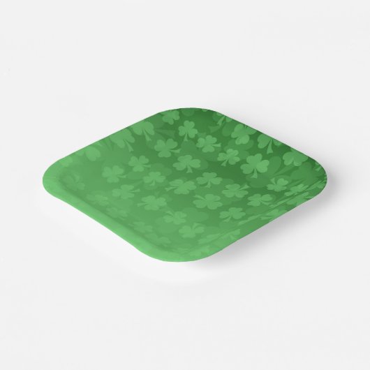 St. Patrick's Day Green Kleeblatts ombre pattern Pappteller (Gewinkelt)