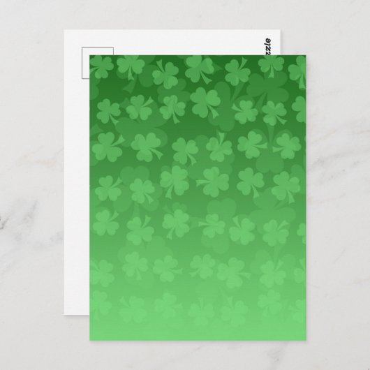St. Patrick's Day Green Kleeblatts ombre pattern Postkarte (Vorne/Hinten)