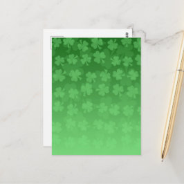 St. Patrick's Day Green Kleeblatts ombre pattern Postkarte