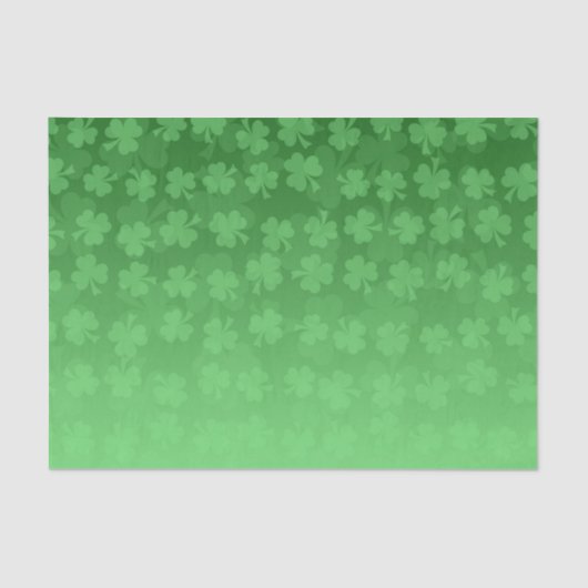 St. Patrick's Day Green Kleeblatts ombre pattern Seidenpapier (Vorderseite)