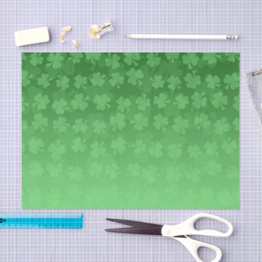 St. Patrick's Day Green Kleeblatts ombre pattern Seidenpapier (Handwerk)