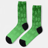 St. Patrick's Day Green Kleeblatts ombre pattern Socken (Linkes Detail)