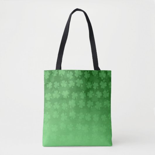 St. Patrick's Day Green Kleeblatts ombre pattern Tasche (Vorderseite)