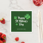 St Patricks Day Green Kleeblatts Party Personalisi Serviette (Beispiel)