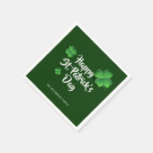 St Patricks Day Green Kleeblatts Party Personalisi Serviette (Ecke)