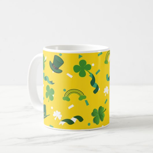 St Patrick's Day Green Kleeblatts Shenanigans Kaffeetasse (Vorderseite Links)
