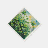 St. Patricks Day Green Kleeblatts und Gefärbte Kra Serviette (Ecke)