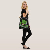 St Patricks Day Green Leprchaun Hat und Kleeblatt Tasche (Am Model)