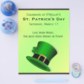 St Patrick's Day Green Leprechaun Hat Irish Pub Flyer (Einzeln)