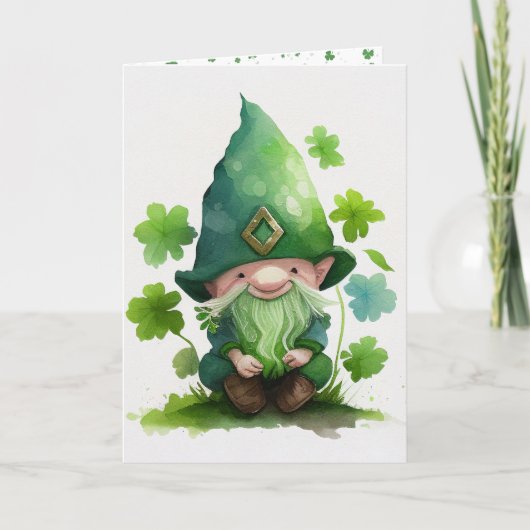 St. Patrick's Day Green Leprechaun Karte (Vorderseite)
