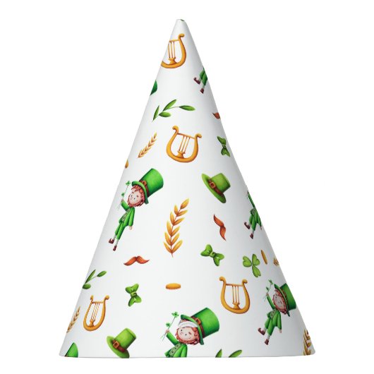 St. Patrick's Day Green Leprechaun Muster irisch Partyhütchen (Rechts)