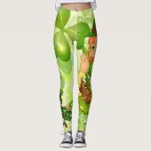 St Patrick's Day Green Leprechaun Personalize Name Leggings (Vorderseite)