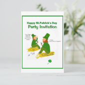St.Patrick's Day, Green Leprechauns UAWG Einladung (Stehend Vorderseite)