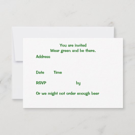 St.Patrick's Day, Green Leprechauns UAWG Einladung (Rückseite)