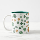 St. Patrick's Day Green Orange Kleeblatt Creative Zweifarbige Tasse (Links)