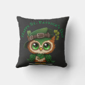 St. Patrick's Day Green Owl Kissen (Rückseite)