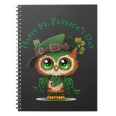 St. Patrick's Day Green Owl Notizblock (Vorderseite)