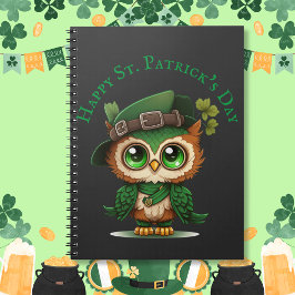 St. Patrick's Day Green Owl Notizblock