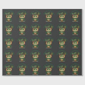 St. Patrick's Day Green Owl personalisiert Geschenkpapier (Flach)