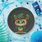 St. Patrick's Day Green Owl personalisiert Pappteller (Party)