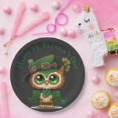 St. Patrick's Day Green Owl personalisiert Pappteller (Party)