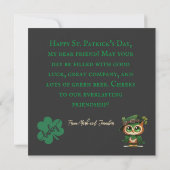 St. Patrick's Day Green Owl personalisierte Flachk (Rückseite)