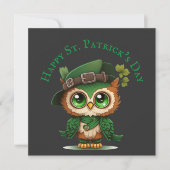 St. Patrick's Day Green Owl personalisierte Flachk (Vorderseite)