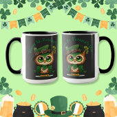 St. Patrick's Day Green Owl Tasse