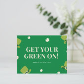 St Patricks Day Green Postkarte (Stehend Vorderseite)