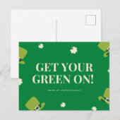 St Patricks Day Green Postkarte (Vorne/Hinten)