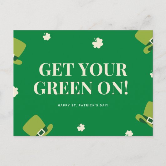 St Patricks Day Green Postkarte (Vorderseite)