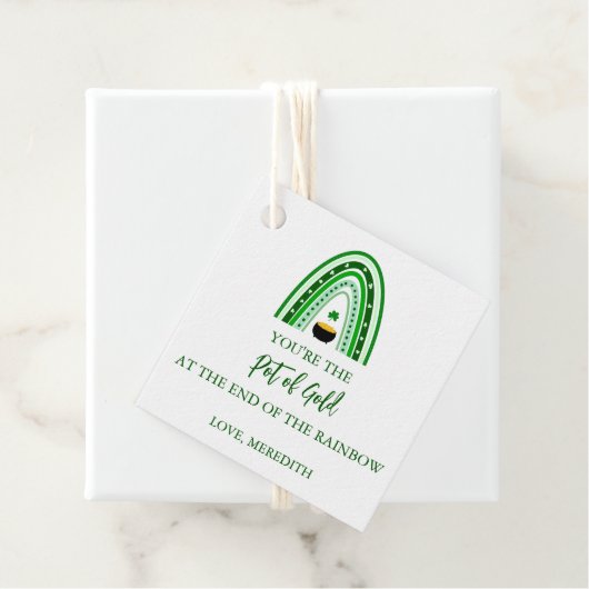 St. Patrick's Day Green Rainbow & Pot of God Geschenkanhänger (Beispiel)