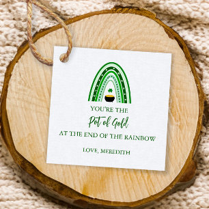 St. Patrick's Day Green Rainbow & Pot of God Geschenkanhänger