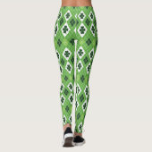 St Patrick's Day Green Raute Lucky Clover Pattern Leggings (Rückseite)