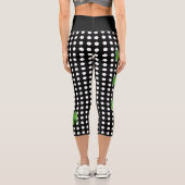 St Patricks Day Green Schwarz-weiß Polka Dot Capri Leggings (Rückseite)