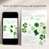 St. Patricks Day Green Shamrock Baby Shower Einladung