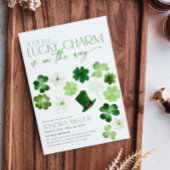 St. Patricks Day Green Shamrock Baby Shower Einladung
