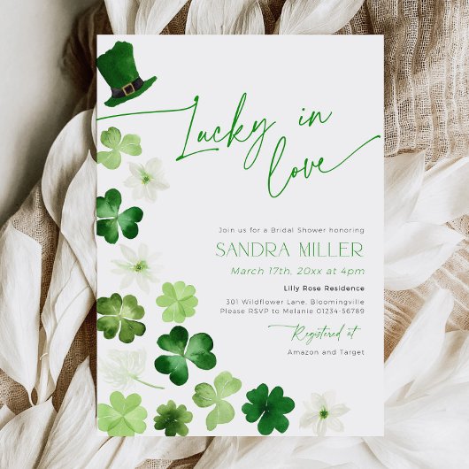 St. Patricks Day Green Shamrock Bridal Shower Einladung