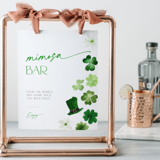 St. Patrick's Day Green Shamrock Mimosa Bar Menu Sockelschild