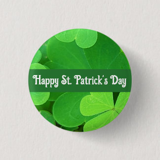 St. Patrick's Day Green Shamrocks and Clovers      Button