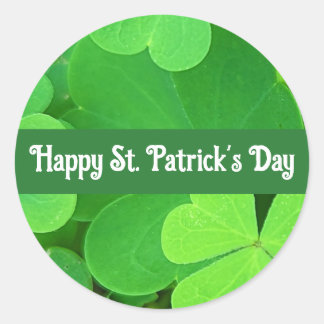 St. Patrick's Day Green Shamrocks and Clovers      Runder Aufkleber