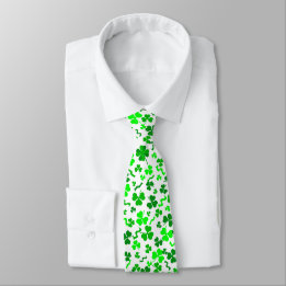 St Patrick's Day Green Shamrocks Confetti Krawatte