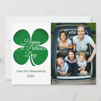 St. patrick's day Green Shamrocks family photo Hol Feiertagskarte