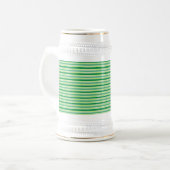 St. Patrick's Day Green Stripes Pattern-54608 Bierglas (Vorderseite Links)